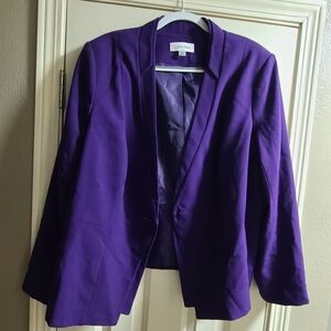 Calvin Klein Women's Deep Purple Suit Jacket Blazer